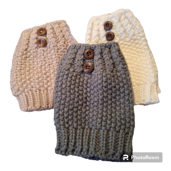Knitted Boot Cuffs with buttons - Picture 8 of 8